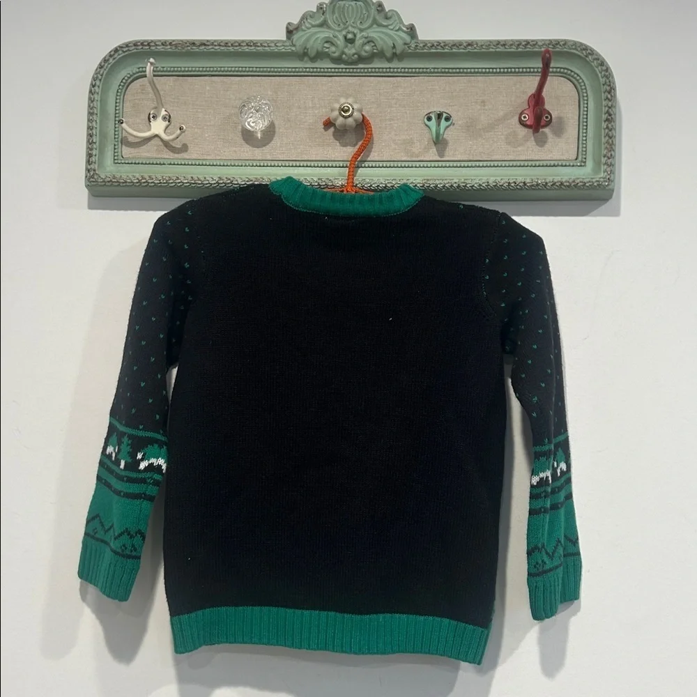 Holiday Time Festive Gaming Holiday Sweater Black and Green boys 6-7